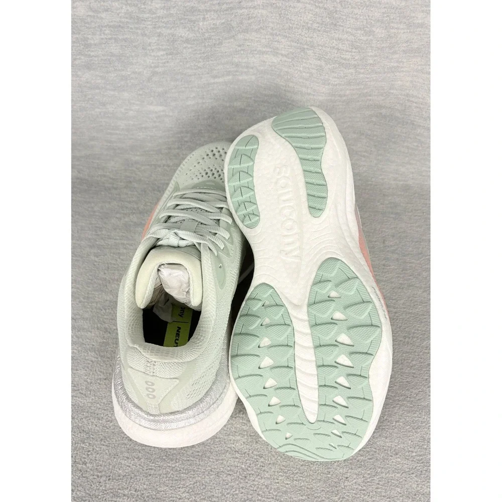Saucony Ride 15 Running Sneakers Womens 6 M Green Pink Mist Cameo Comfort - Picture 6 of 13